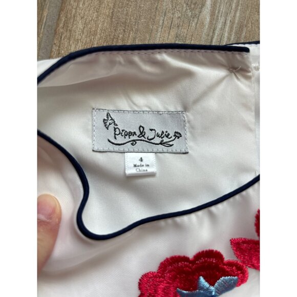 NWT Pippa & Julie Floral Embroidered Dress Sz 4 - Picture 4 of 7